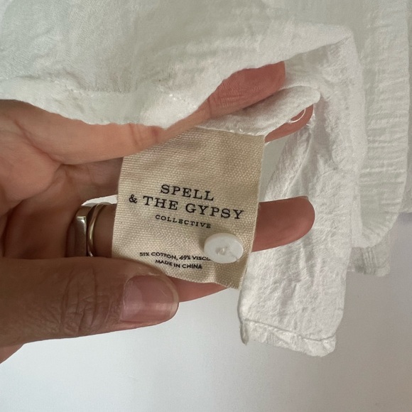 Spell and the Gypsy white bottom down shirt S - Picture 11 of 11